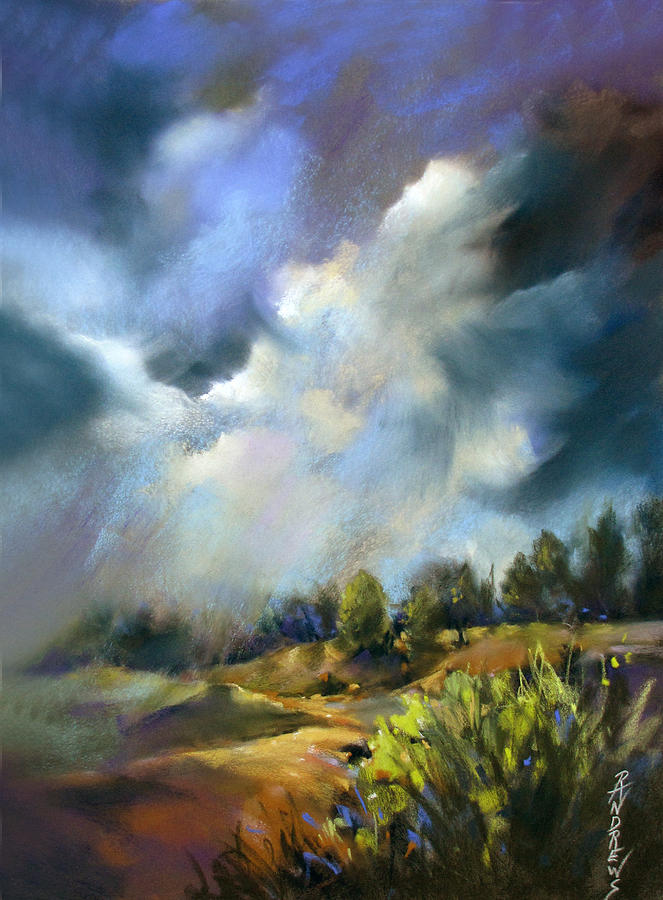 Storm Over the Hills Painting by Rae Andrews