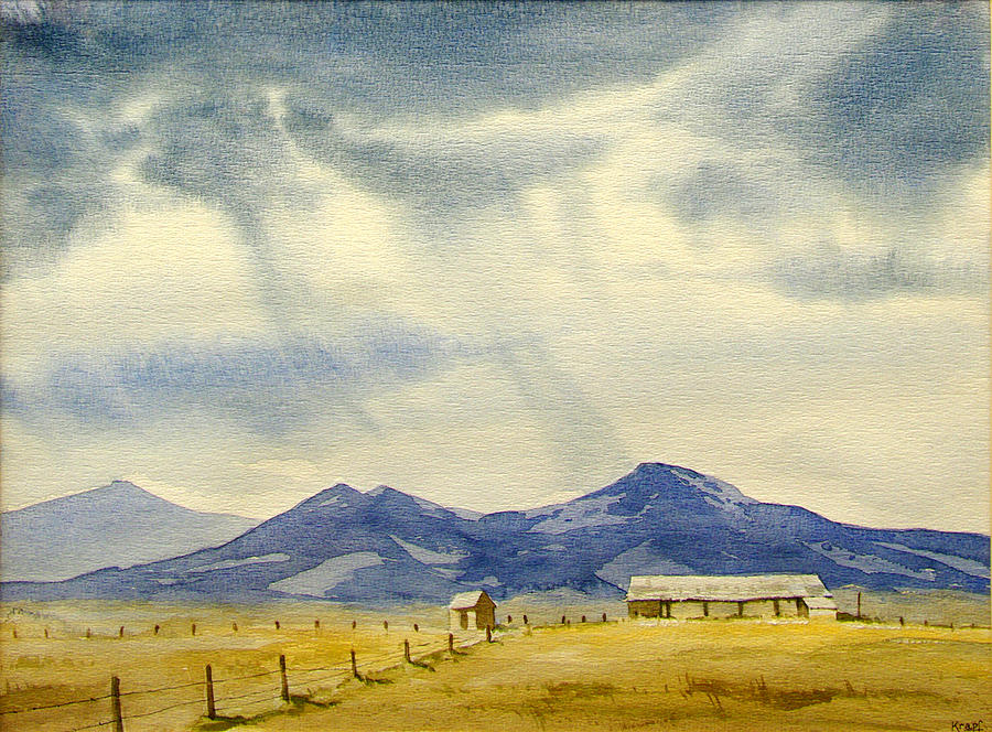 Mountain Painting - Storm Over the Ranch by Dan Krapf