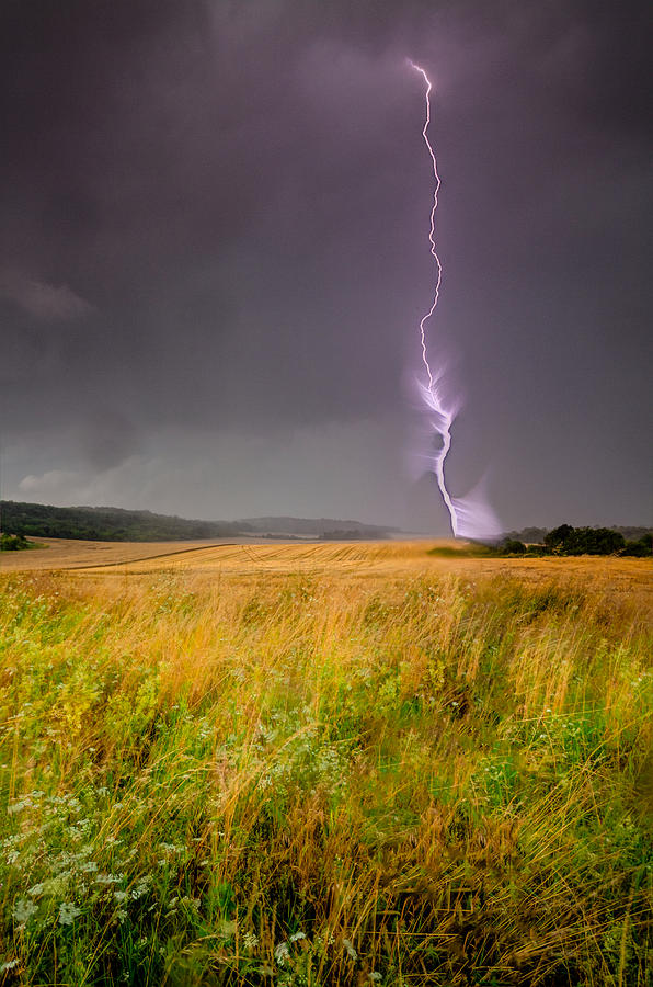 Nature Photograph - Storm over the wheat fields by Eti Reid