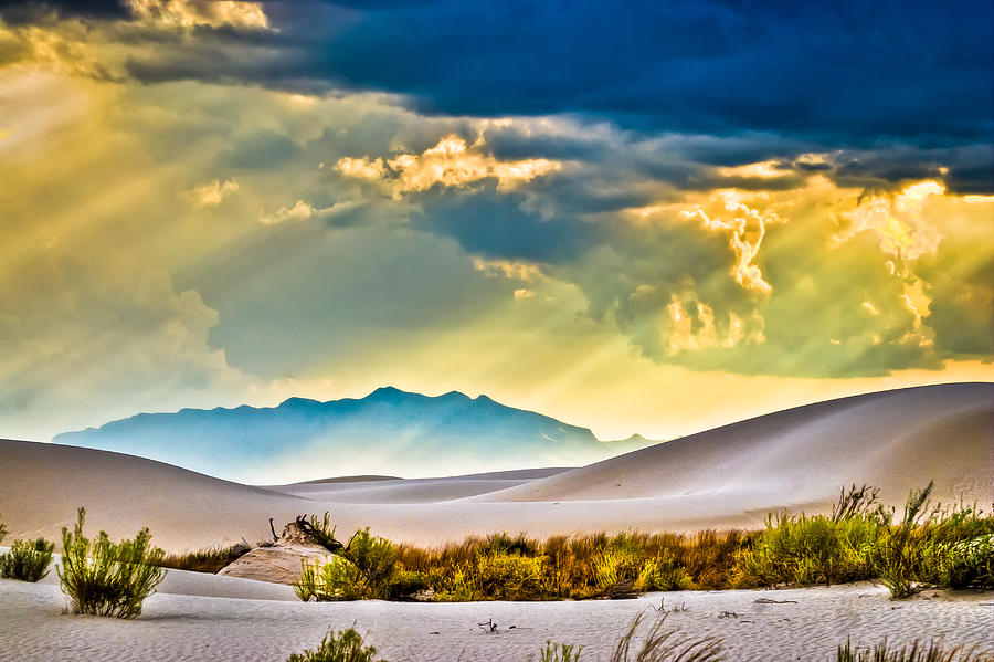 White Sands Photograph - Storm over White Sands by Helene Kobelnyk