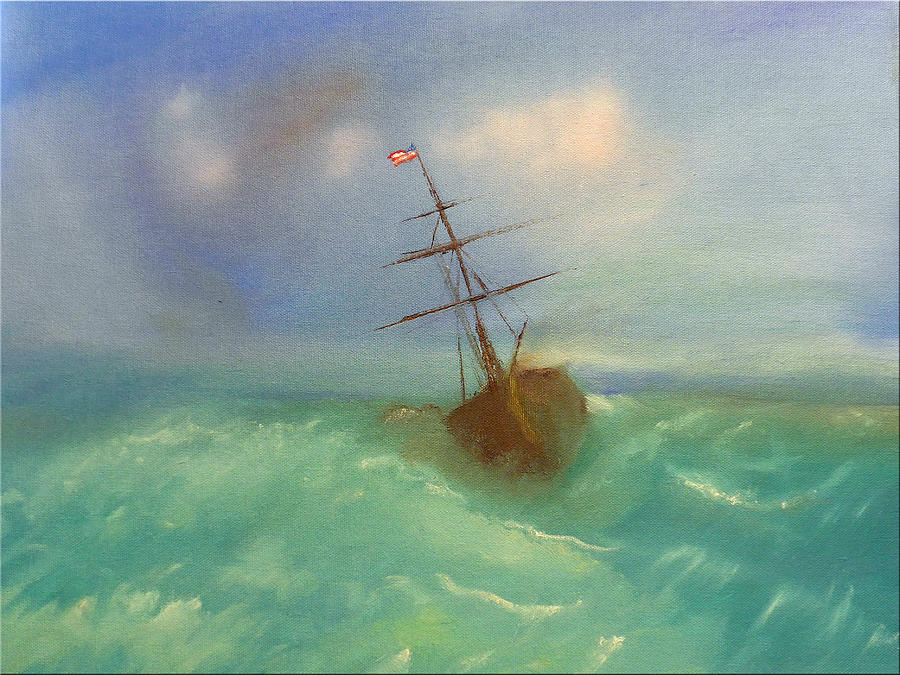 Storm Ship Painting by Michael Tokarski - Fine Art America