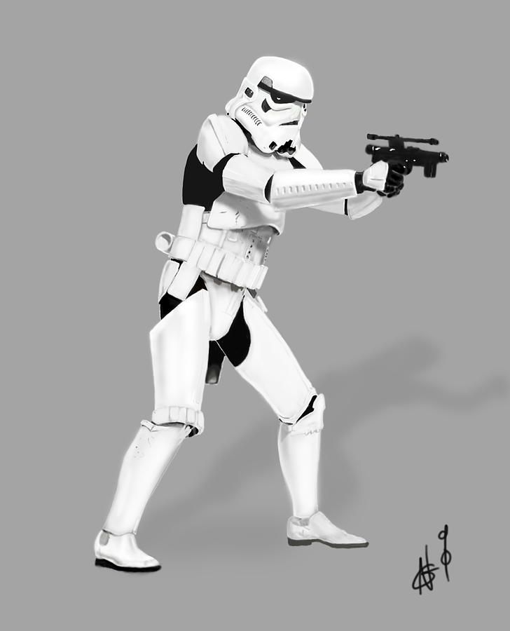 Storm Trooper Digital Drawing Digital Art by A And N Art