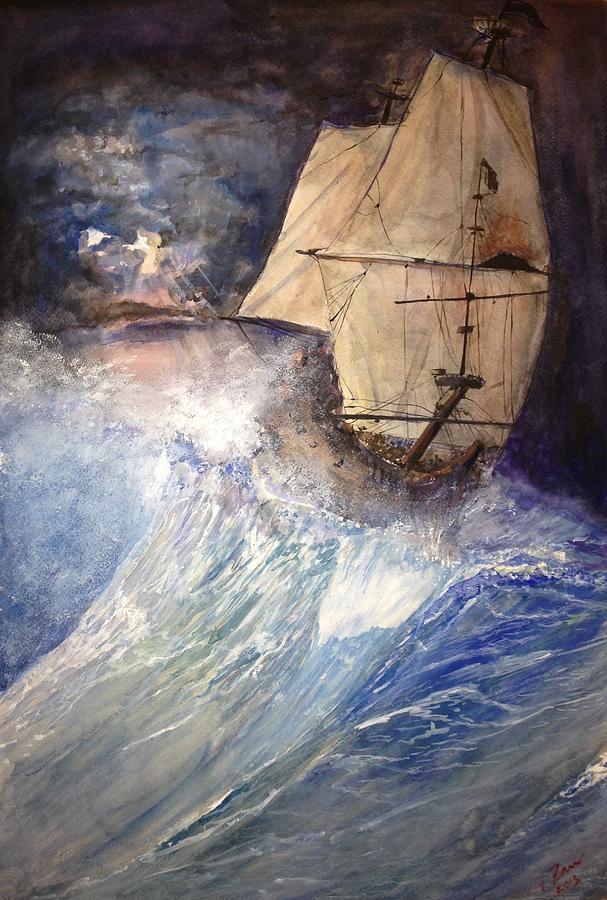 Sailing Painting - Storm by V Zaur
