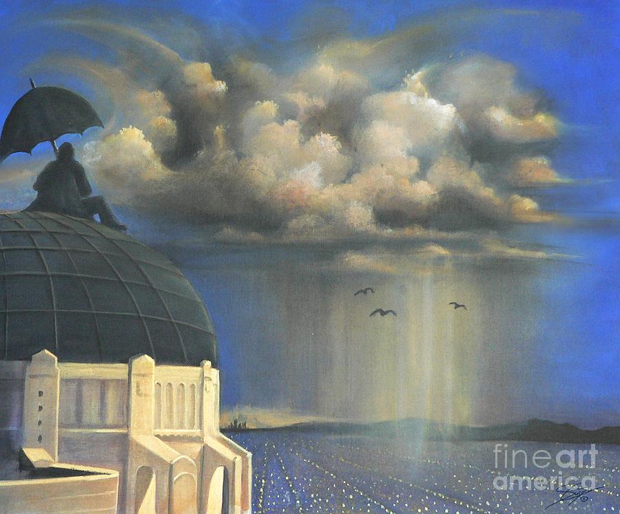 Los Angeles Painting - Storm Watch at Griffiths by Artificium -