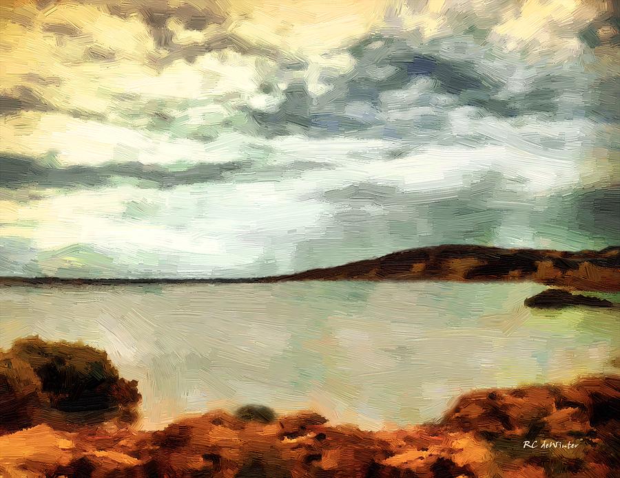 Stormclouds Over The Island Painting by RC DeWinter