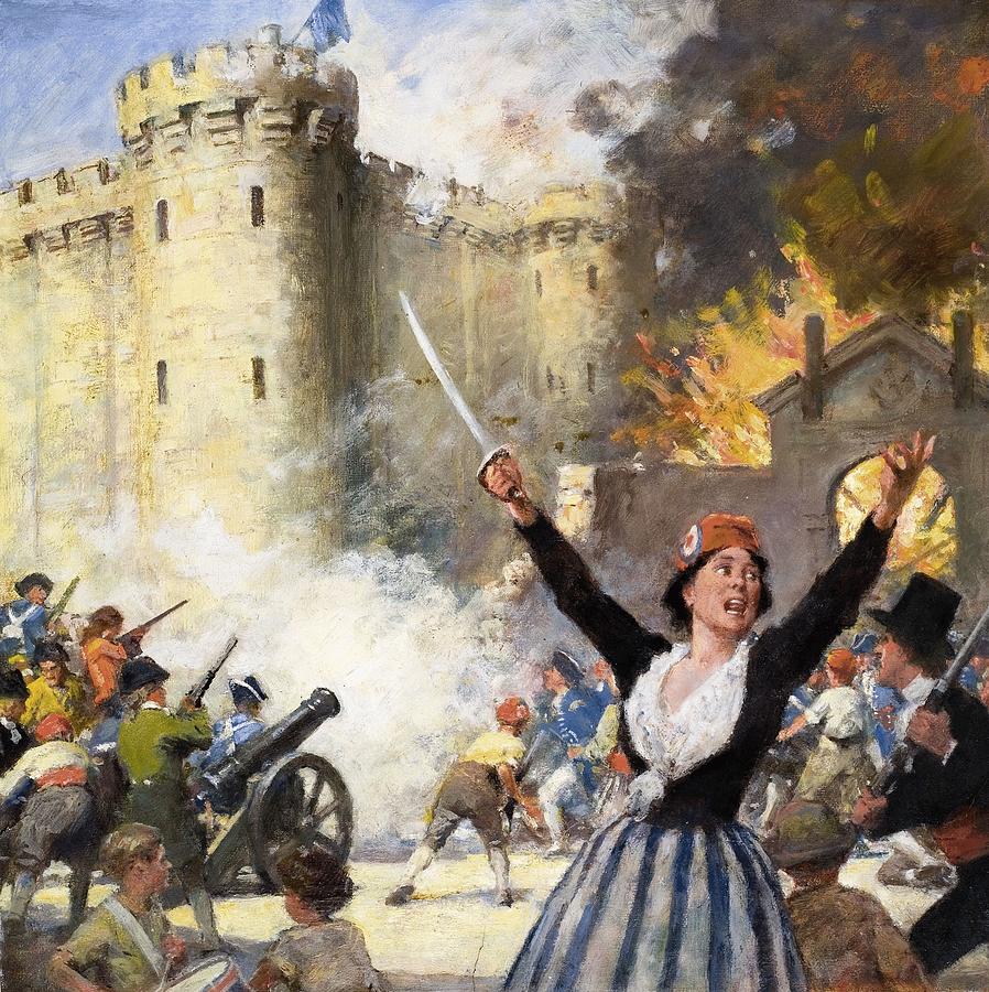 Storming The Bastille Drawing by English School
