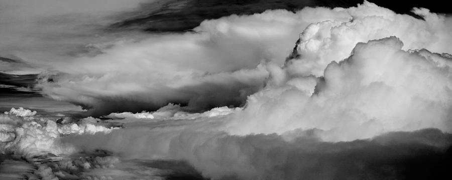 Cloud Photograph - Storms Aloft B W by Steve Gadomski