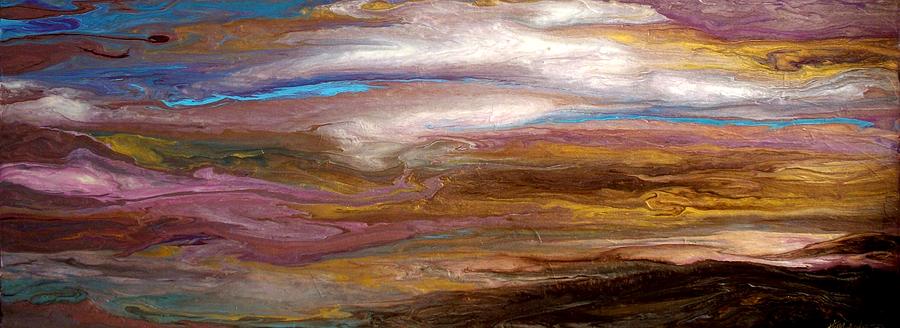 Serene Painting - Storms At Sunset / Original Skyscape Painting by Holly Anderson Serene Painting - Storms At Sunset / Original Skyscape Painting by Holly Anderson