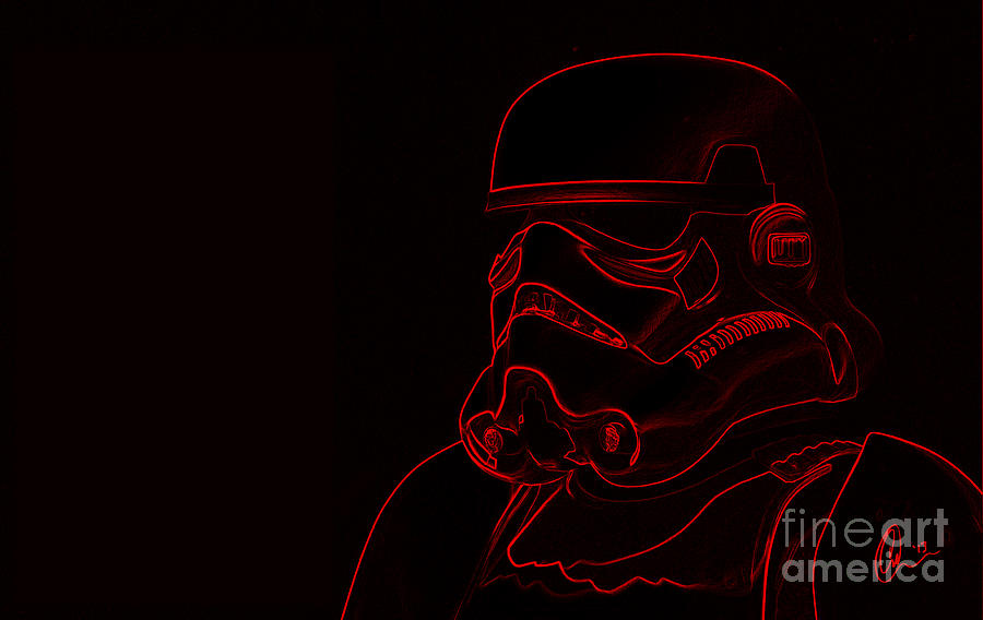 Stormtrooper in Red Digital Art by Chris Thomas