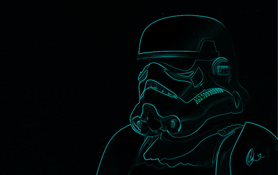 Stormtrooper in Teal Digital Art by Chris Thomas
