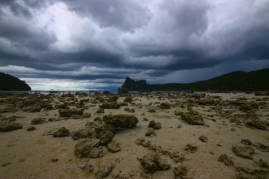 Landscape Photograph - Stormy Beach by FireFlux Studios