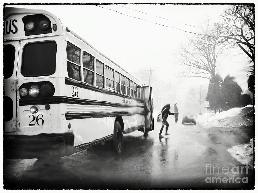 Umbrella Photograph - Stormy Bus Stop by Mark Miller