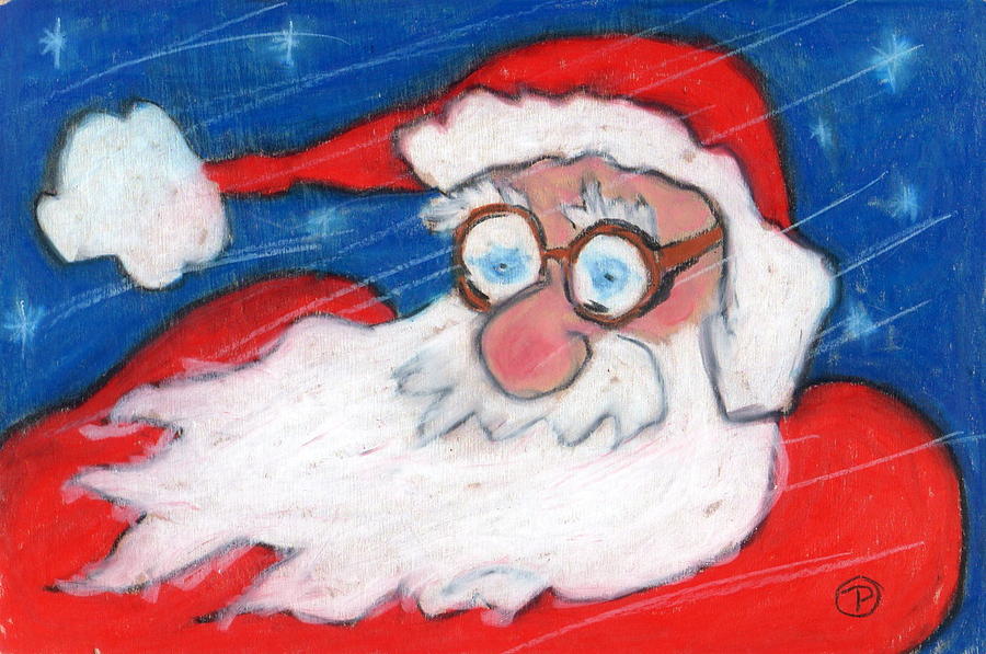 Stormy Christmas Santa Painting by Todd  Peterson