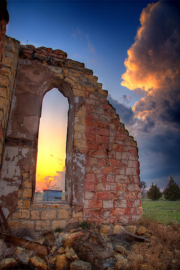 Sunset Photograph - Stormy Church by Thomas Zimmerman