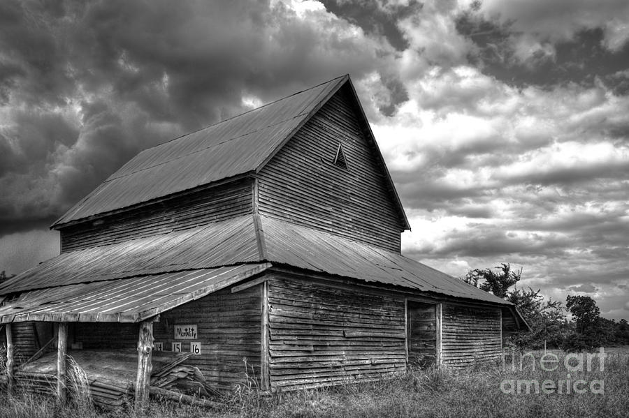 Stormy Clouds Over the Rustic Old Barn Photograph by Reid Callaway