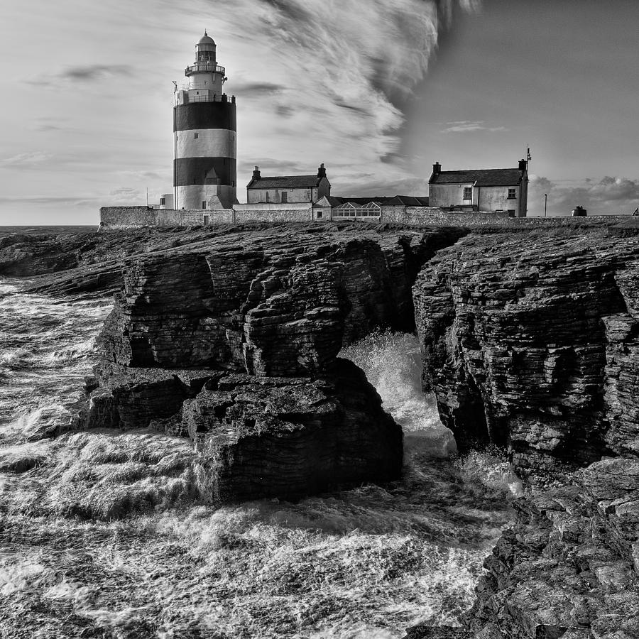Stormy day at Hook Head Lighthouse  Photograph by Nigel R Bell