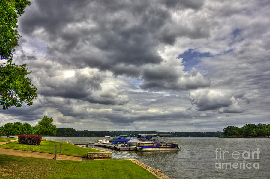 Stormy Day Dockside Lake Oconee Photograph by Reid Callaway