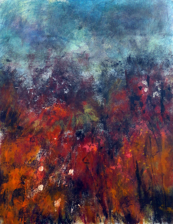 Abstract Painting - Stormy landscape by Katie Black