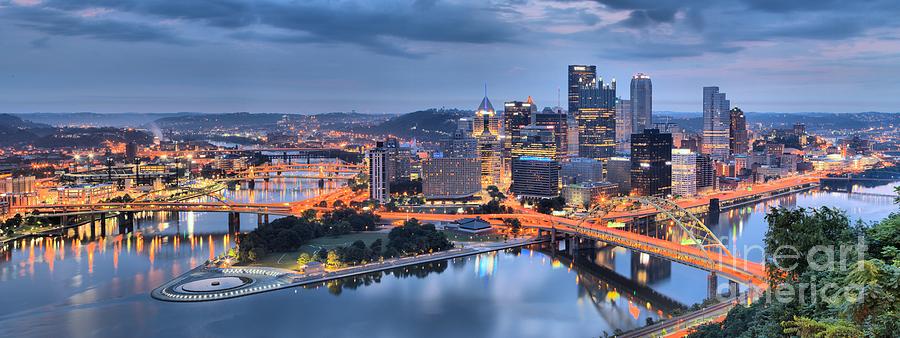 Stormy Morning Skies Over Pittsburgh Photograph by Adam Jewell