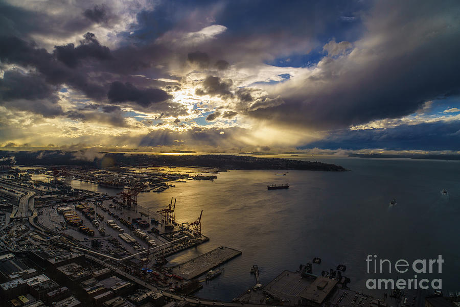 Seattle Photograph - Stormy Night Coming by Mike Reid