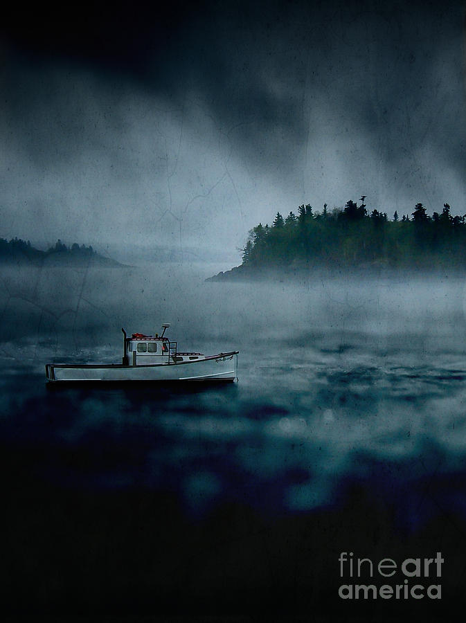 Tree Photograph - Stormy Night off the Coast of Maine by Edward Fielding