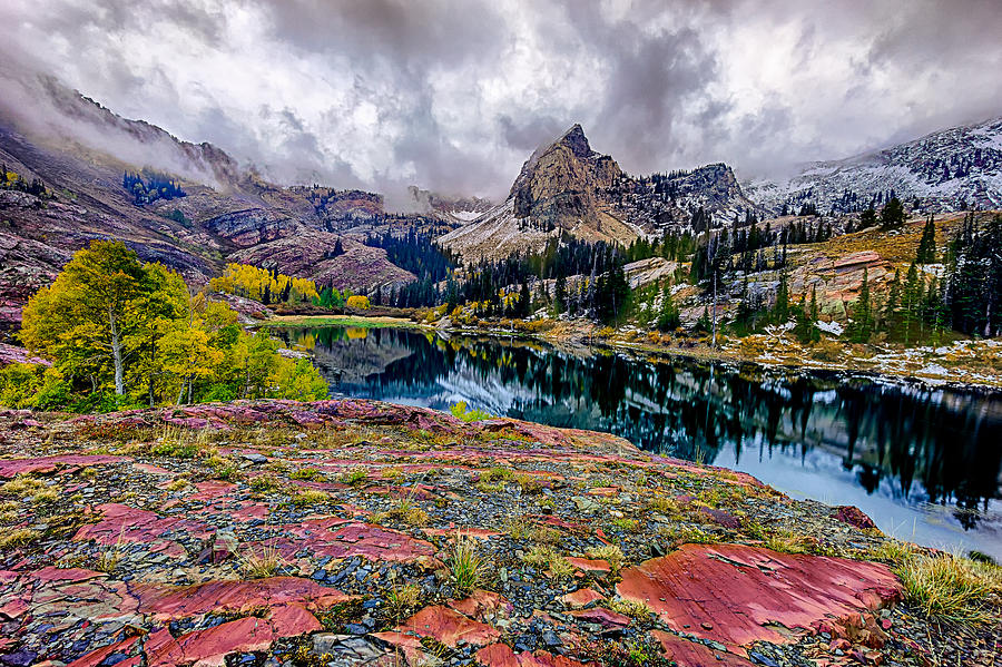 Lake Blanche Photograph - Stormy peaks by Kevin Rowe