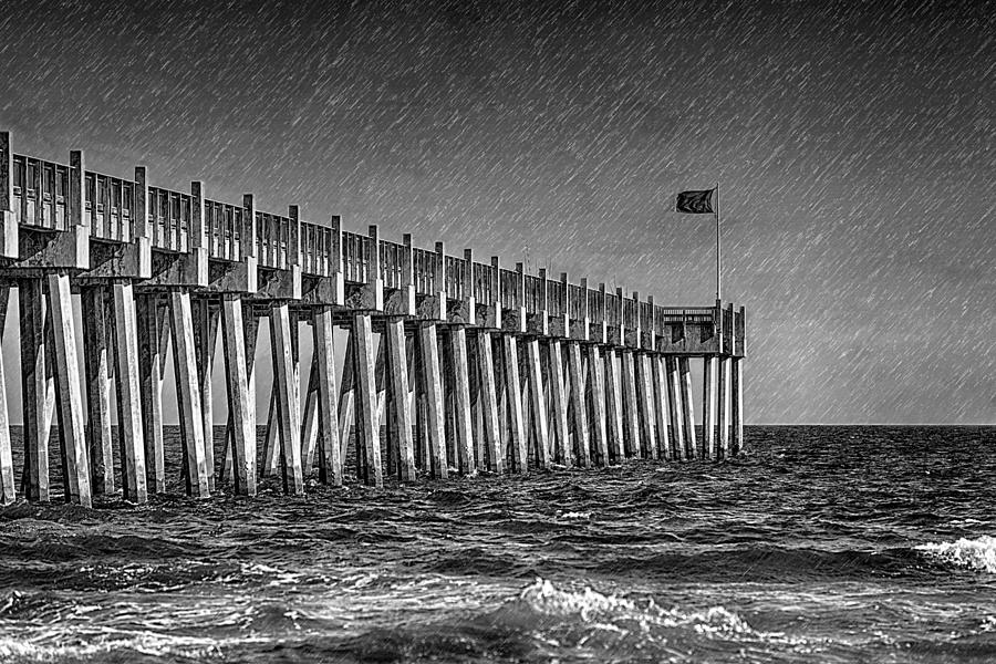 Stormy Pier Photograph by Sennie Pierson