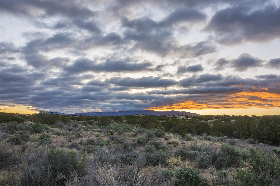 Stormy Santa Fe Mountains Sunrise - Santa Fe New Mexico Photograph by Brian Harig
