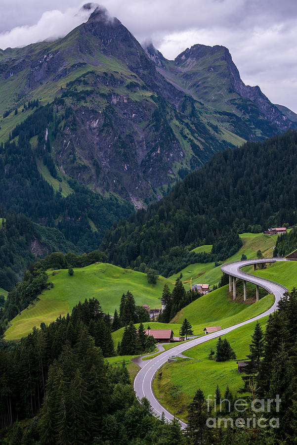Stormy Village of Schrocken - Austrian Alps  Photograph by Gary Whitton