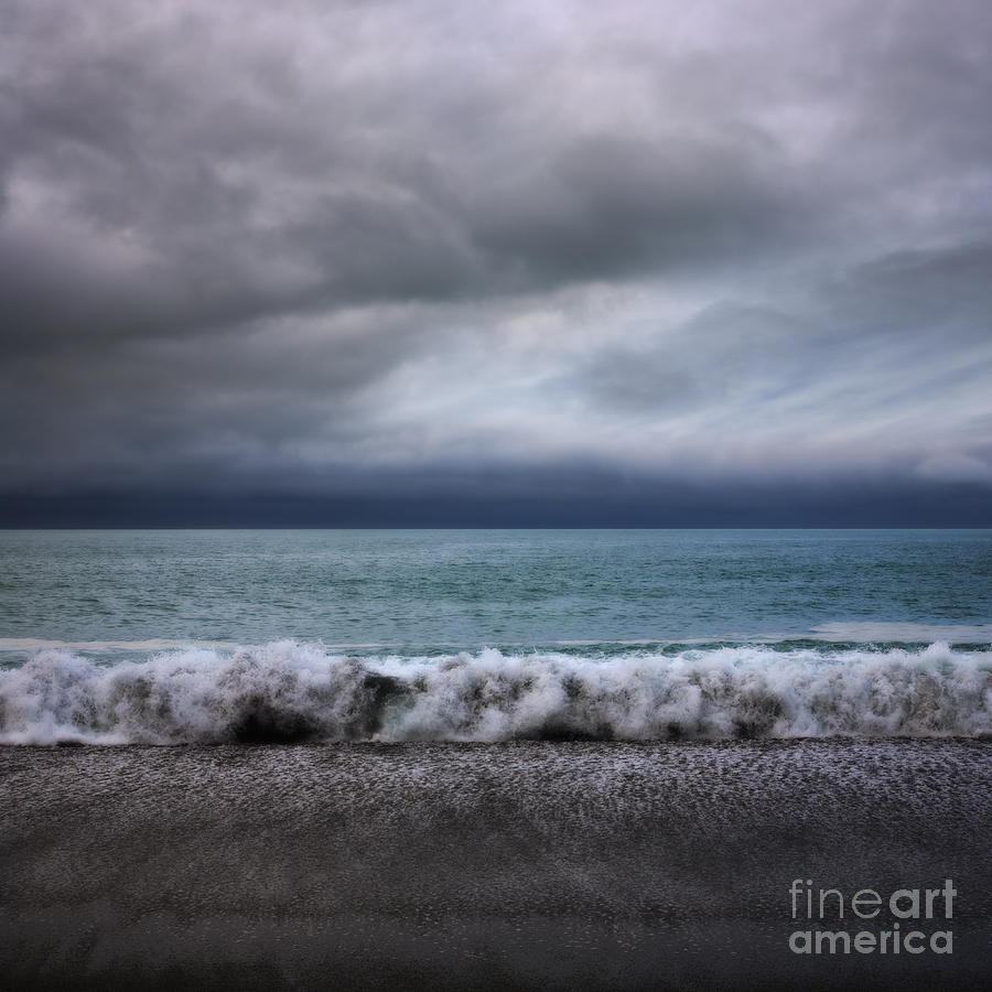 Beach Photograph - Stormy Sea and Sky Square by Colin and Linda McKie