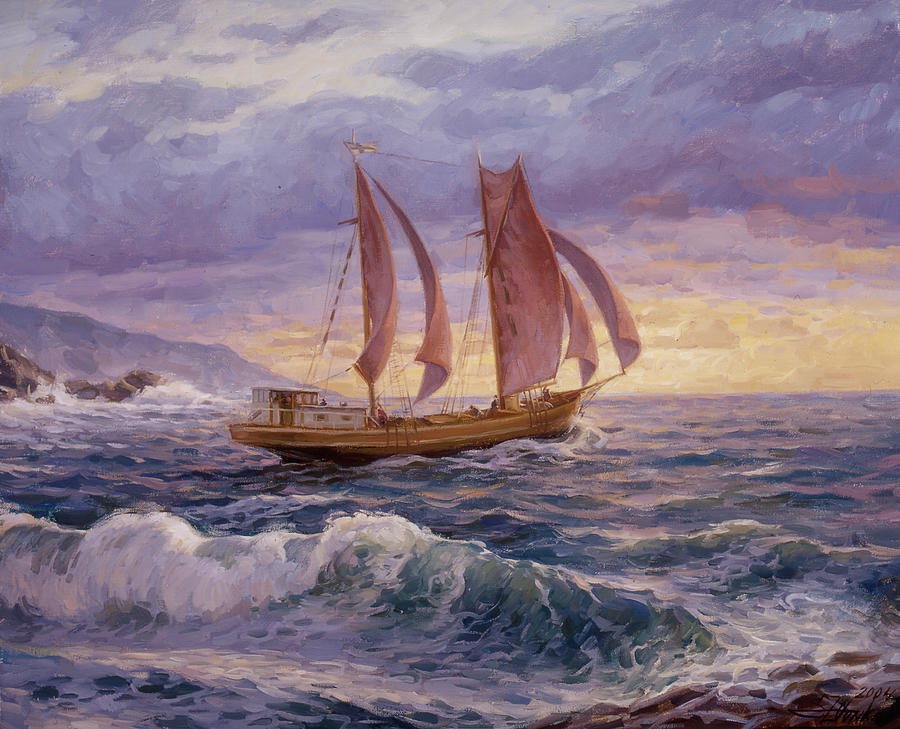 Stormy sea Painting by Serguei Zlenko