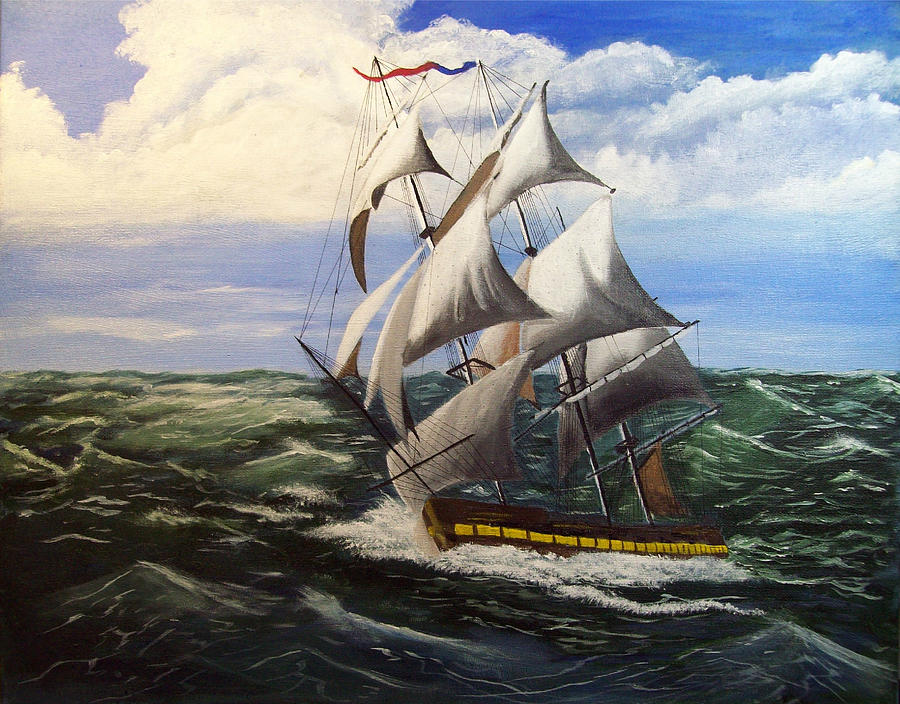 Sails Painting - Stormy Seas by Charlie Brown