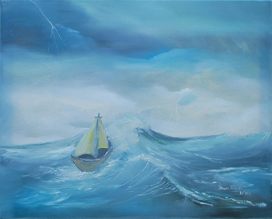 Nature Painting - Stormy Seas by Dawn Nickel
