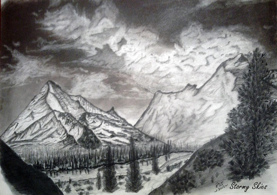 Stormy Skies Drawing by Frag Jobe
