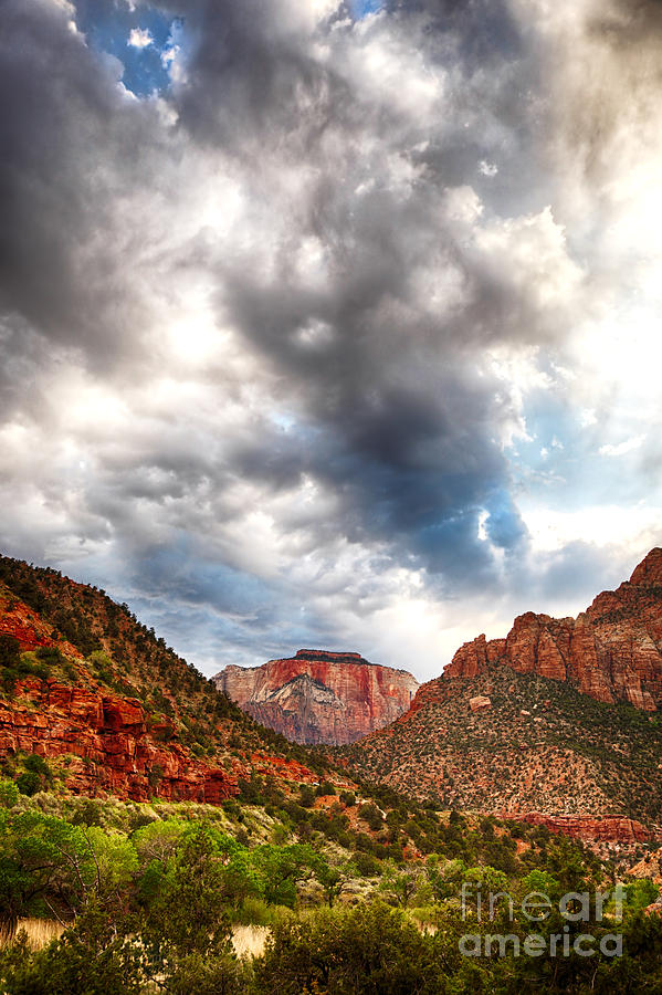 Stormy skies in Zion HDR Photograph by Jane Rix