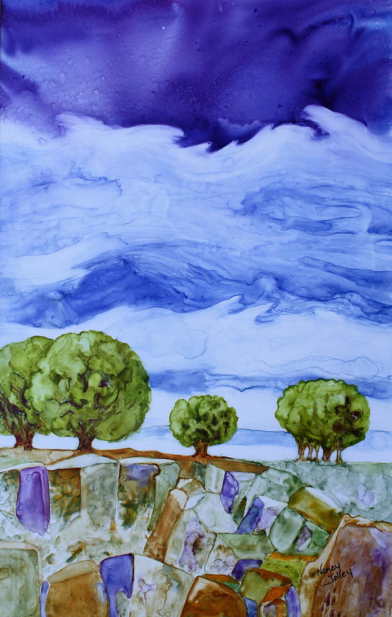 Stormy Skies Painting by Nancy Jolley