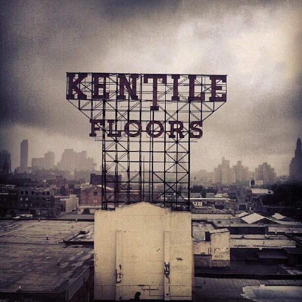 Sign Photograph - Stormy Skies Over Manhattan by Rachel Waters