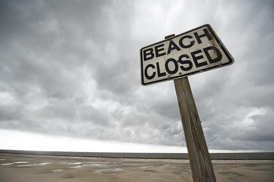 Stormy Sky Over A Beach Sign Photograph by Jim Reed Photography/science ...