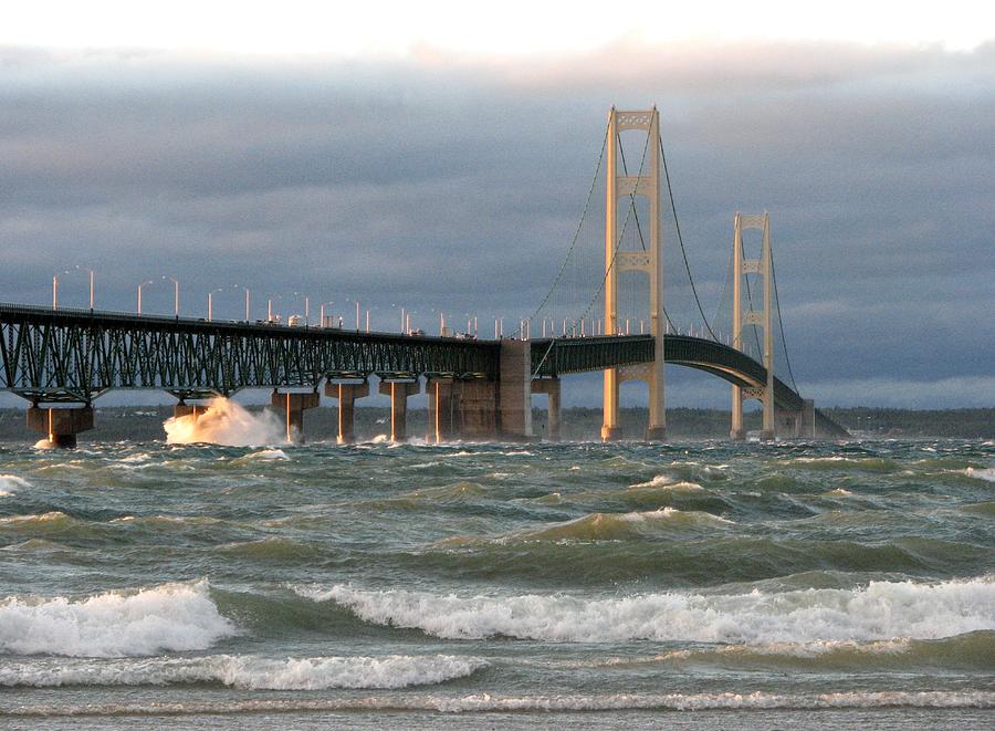 Stormy Straits of Mackinac Photograph by Keith Stokes