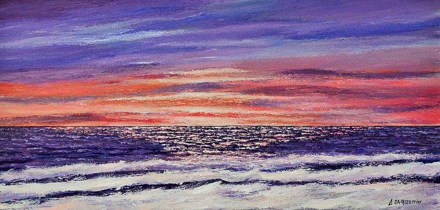 Stormy sunset 2 Painting by Dimitra Papageorgiou - Fine Art America