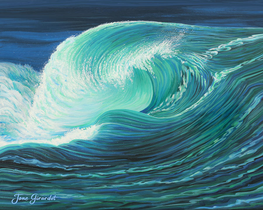Stormy Wave Painting by Jane Girardot