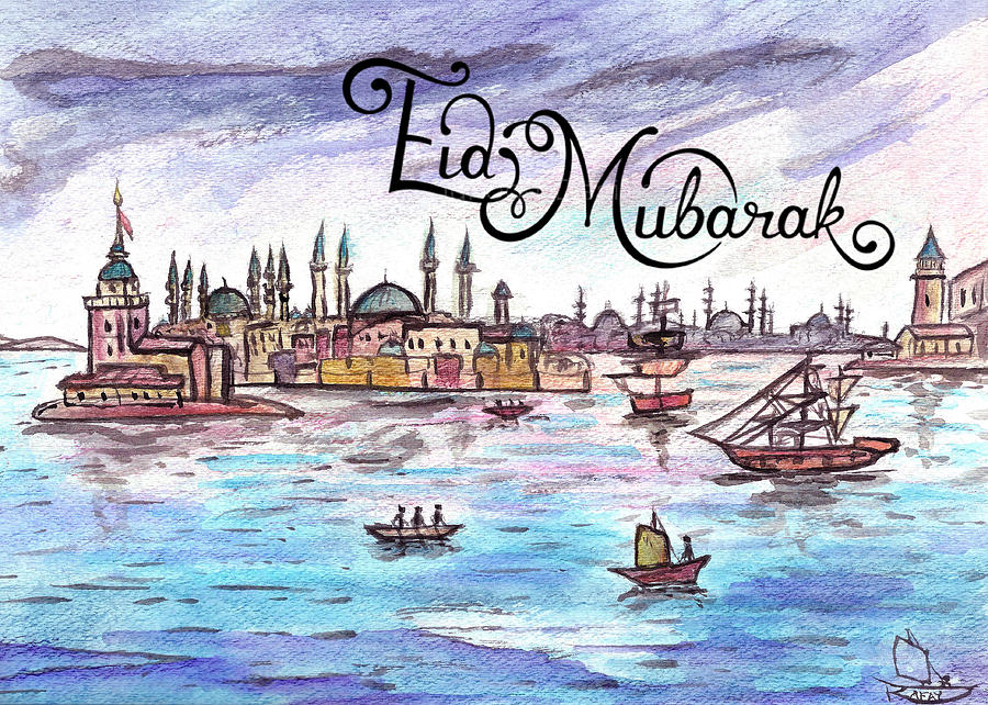 Story of Istanbul CARD Painting by Rafay Zafer