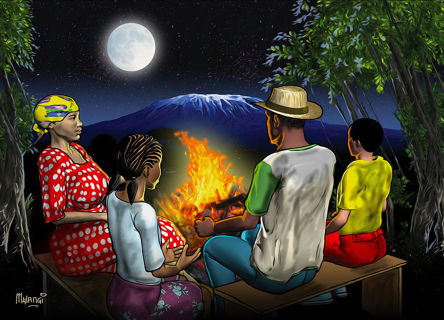 Story time Painting by Anthony Mwangi