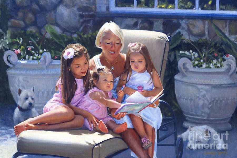 Storytime with Mimi Painting by Candace Lovely