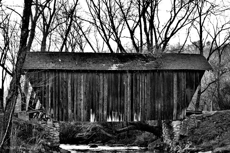Stovall Covered Bridge Monochrome Photograph by Tara Potts