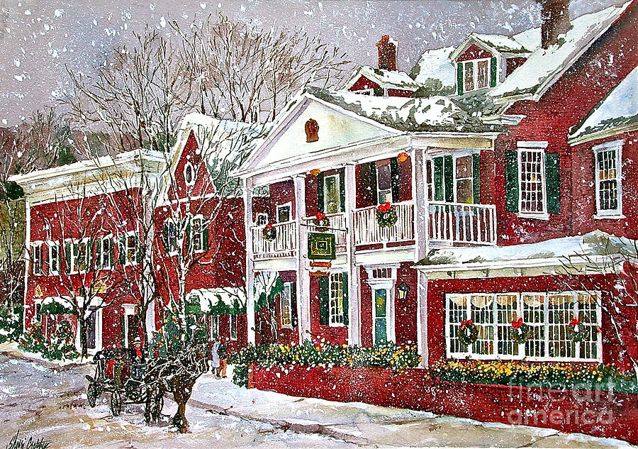Stowe Inn Vermont Painting by Sherri Crabtree
