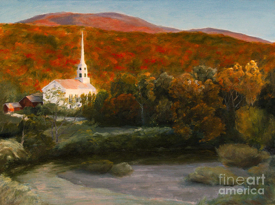 Fall Painting - Stowe Vt. in Fall by Kitty Korzun Moore