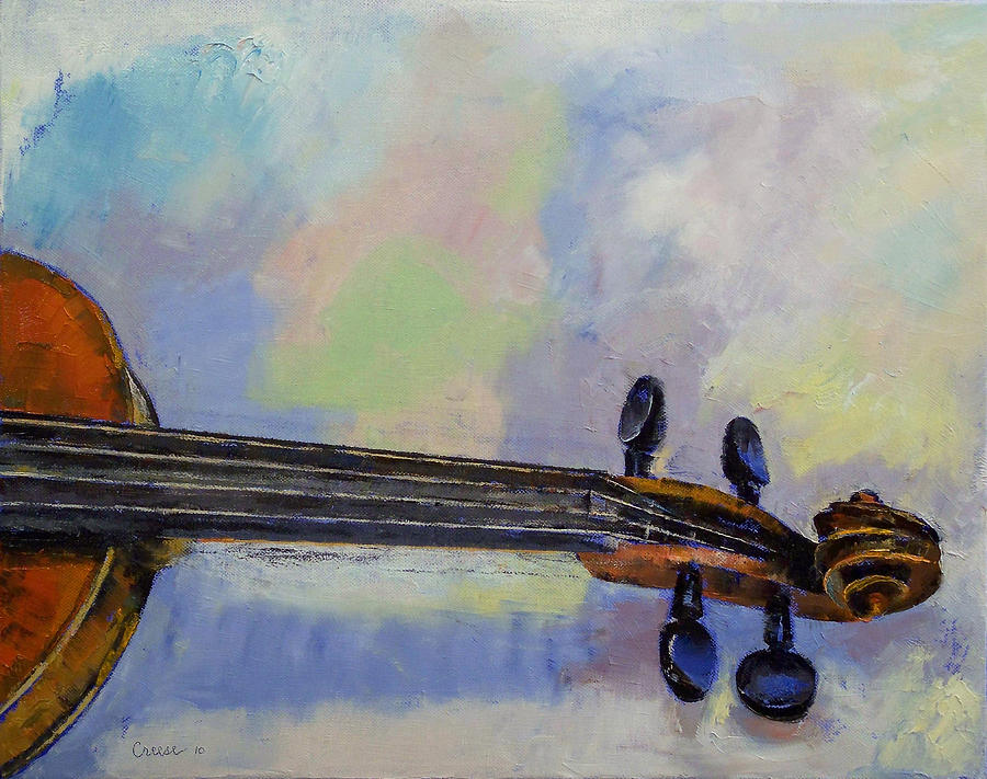 Violin Painting - Stradivarius by Michael Creese