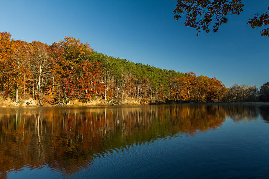Fall Photograph - Strahl Lake - Brown County State Park by Ron Pate