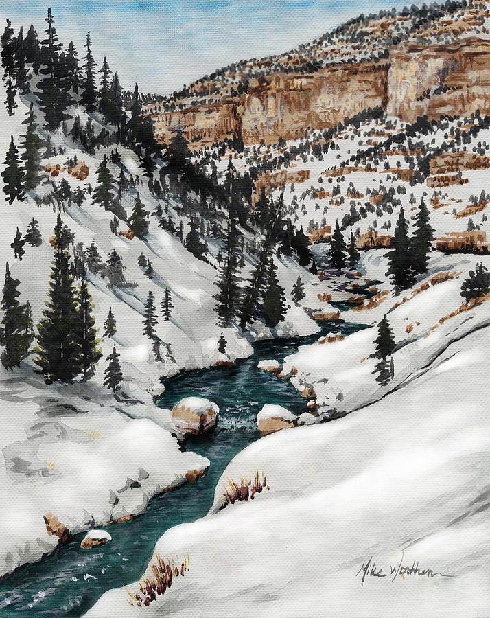 Straight Canyon Painting by Mike Worthen